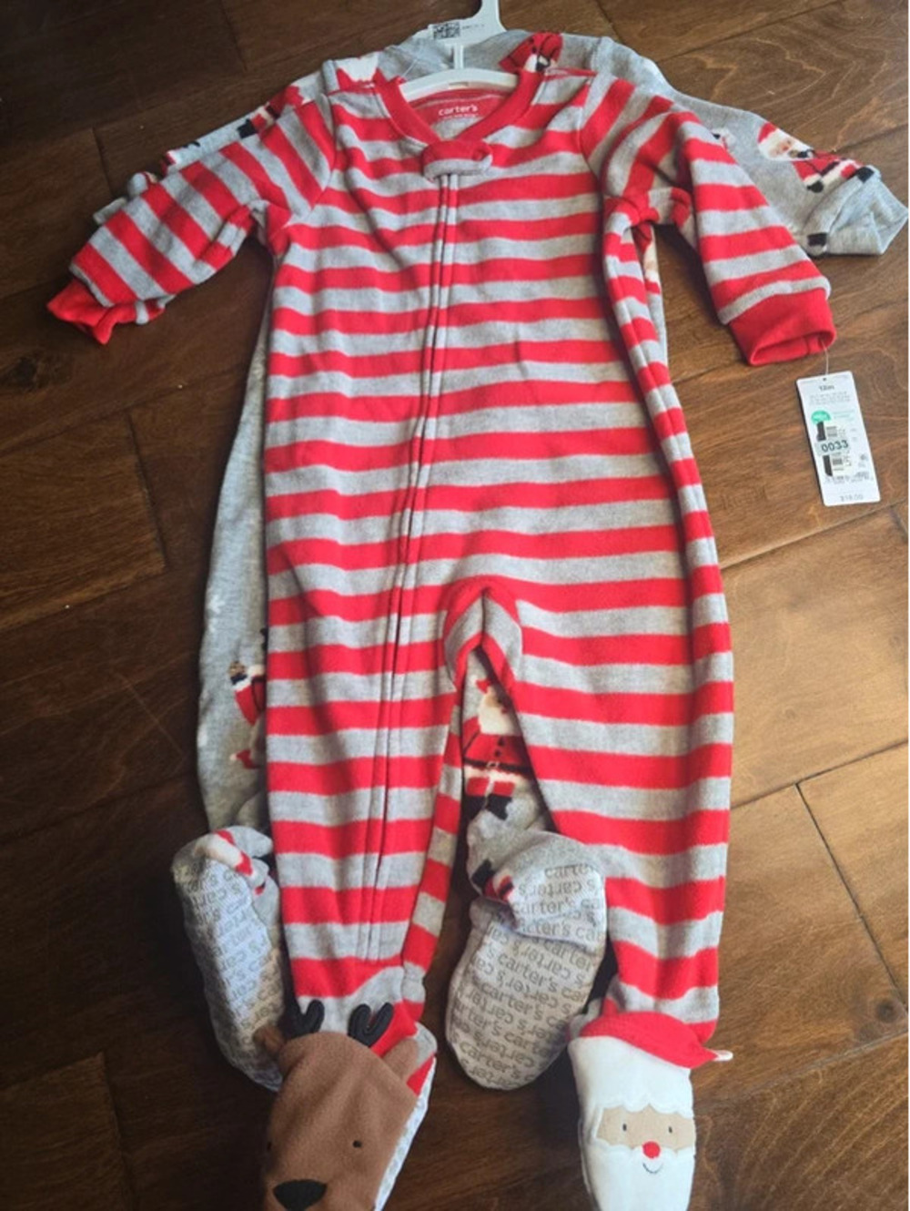 12m brand new christmas fleece pajamas from carter's item, 33G6